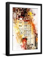 NYC Watercolor Collection - US Building-Philippe Hugonnard-Framed Art Print