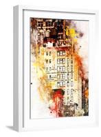 NYC Watercolor Collection - US Building-Philippe Hugonnard-Framed Art Print
