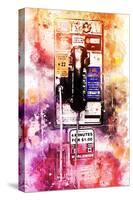 NYC Watercolor Collection - US Public Phone-Philippe Hugonnard-Stretched Canvas