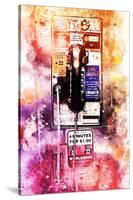 NYC Watercolor Collection - US Public Phone-Philippe Hugonnard-Stretched Canvas