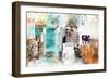 NYC Watercolor Collection - W Sign-Philippe Hugonnard-Framed Premium Giclee Print