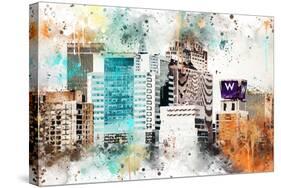 NYC Watercolor Collection - W Sign-Philippe Hugonnard-Stretched Canvas
