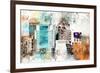 NYC Watercolor Collection - W Sign-Philippe Hugonnard-Framed Art Print