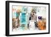 NYC Watercolor Collection - W Sign-Philippe Hugonnard-Framed Art Print