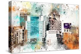 NYC Watercolor Collection - W Sign-Philippe Hugonnard-Stretched Canvas