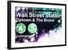 NYC Watercolor Collection - Wall Street Station-Philippe Hugonnard-Framed Art Print