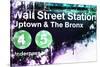 NYC Watercolor Collection - Wall Street Station-Philippe Hugonnard-Stretched Canvas