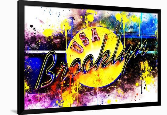 NYC Watercolor Collection - Yellow Brooklyn-Philippe Hugonnard-Framed Art Print