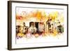 NYC Watercolor Collection - Yellow Skyline-Philippe Hugonnard-Framed Art Print