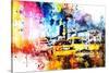 NYC Watercolor Collection - Yellow Taxis-Philippe Hugonnard-Stretched Canvas