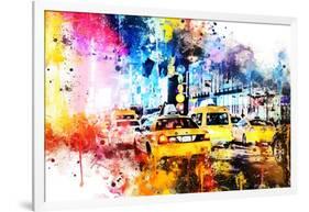 NYC Watercolor Collection - Yellow Taxis-Philippe Hugonnard-Framed Art Print