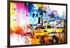 NYC Watercolor Collection - Yellow Taxis-Philippe Hugonnard-Framed Art Print