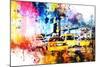 NYC Watercolor Collection - Yellow Taxis-Philippe Hugonnard-Mounted Art Print