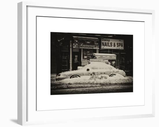 NYC Yellow Cab Buried in Snow-Philippe Hugonnard-Framed Art Print