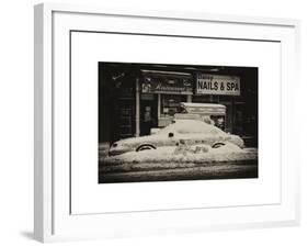 NYC Yellow Cab Buried in Snow-Philippe Hugonnard-Framed Art Print