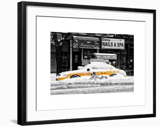 NYC Yellow Cab Buried in Snow-Philippe Hugonnard-Framed Art Print