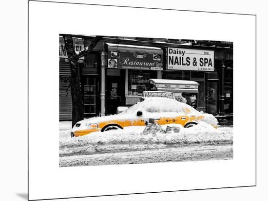 NYC Yellow Cab Buried in Snow-Philippe Hugonnard-Mounted Art Print