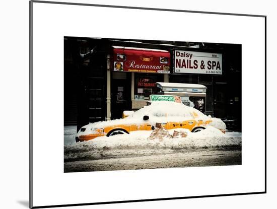 NYC Yellow Cab Buried in Snow-Philippe Hugonnard-Mounted Art Print