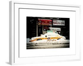 NYC Yellow Cab Buried in Snow-Philippe Hugonnard-Framed Art Print