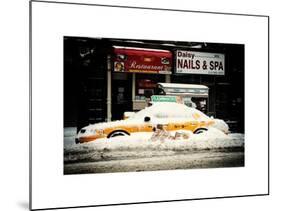 NYC Yellow Cab Buried in Snow-Philippe Hugonnard-Mounted Art Print