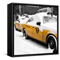 NYC Yellow Cab in the Snow-Philippe Hugonnard-Framed Stretched Canvas