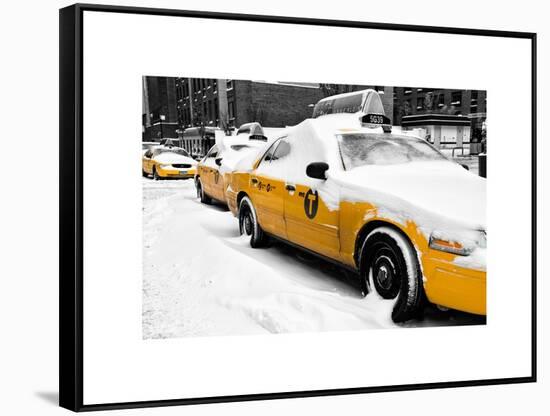 NYC Yellow Cab in the Snow-Philippe Hugonnard-Framed Stretched Canvas