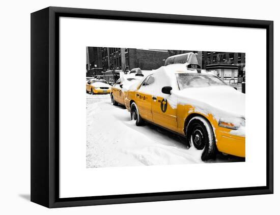 NYC Yellow Cab in the Snow-Philippe Hugonnard-Framed Stretched Canvas