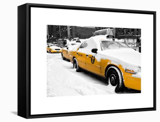 NYC Yellow Cab in the Snow-Philippe Hugonnard-Framed Stretched Canvas