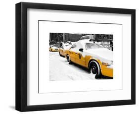 NYC Yellow Cab in the Snow-Philippe Hugonnard-Framed Art Print