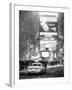 NYC Yellow Taxi at Times Square during a Snowstorm by Night-Philippe Hugonnard-Framed Photographic Print