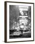 NYC Yellow Taxi at Times Square during a Snowstorm by Night-Philippe Hugonnard-Framed Photographic Print