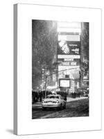 NYC Yellow Taxi at Times Square during a Snowstorm by Night-Philippe Hugonnard-Stretched Canvas