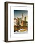 NYC Yellow Taxi Buried in Snow at Sunset near the Empire State Building in Manhattan-Philippe Hugonnard-Framed Art Print