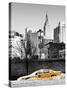 NYC Yellow Taxi Buried in Snow near the Empire State Building in Manhattan-Philippe Hugonnard-Stretched Canvas