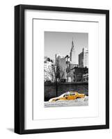 NYC Yellow Taxi Buried in Snow near the Empire State Building in Manhattan-Philippe Hugonnard-Framed Art Print