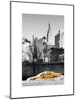 NYC Yellow Taxi Buried in Snow near the Empire State Building in Manhattan-Philippe Hugonnard-Mounted Art Print