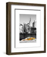 NYC Yellow Taxi Buried in Snow near the Empire State Building in Manhattan-Philippe Hugonnard-Framed Art Print
