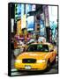 NYC Yellow Taxis / Cabs in Times Square by Night - Manhattan - New York City - United States-Philippe Hugonnard-Framed Stretched Canvas