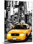 NYC Yellow Taxis / Cabs in Times Square by Night - Manhattan - New York City - United States-Philippe Hugonnard-Mounted Photographic Print