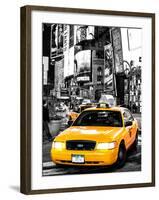 NYC Yellow Taxis / Cabs in Times Square by Night - Manhattan - New York City - United States-Philippe Hugonnard-Framed Photographic Print