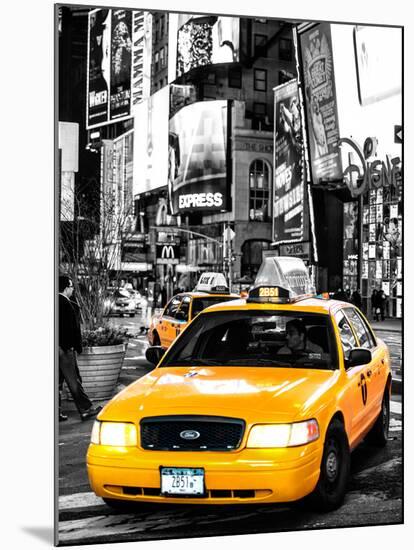 NYC Yellow Taxis / Cabs in Times Square by Night - Manhattan - New York City - United States-Philippe Hugonnard-Mounted Photographic Print