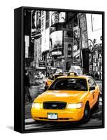 NYC Yellow Taxis / Cabs in Times Square by Night - Manhattan - New York City - United States-Philippe Hugonnard-Framed Stretched Canvas