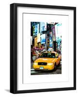 NYC Yellow Taxis / Cabs in Times Square by Night - Manhattan - New York-Philippe Hugonnard-Framed Art Print