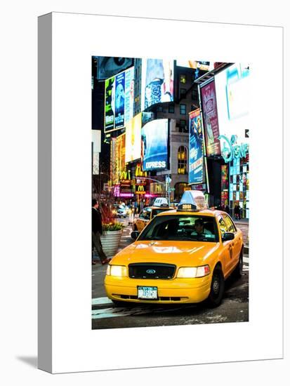 NYC Yellow Taxis / Cabs in Times Square by Night - Manhattan - New York-Philippe Hugonnard-Stretched Canvas