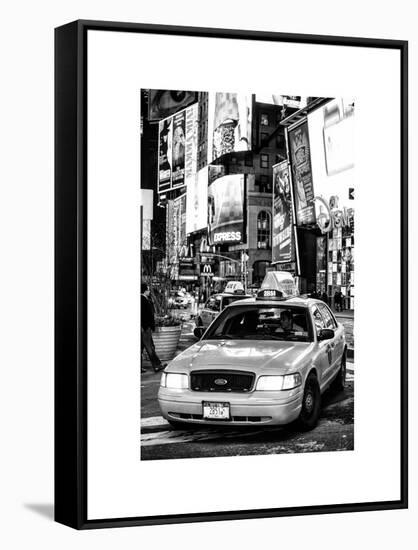 NYC Yellow Taxis / Cabs in Times Square by Night - Manhattan - New York-Philippe Hugonnard-Framed Stretched Canvas