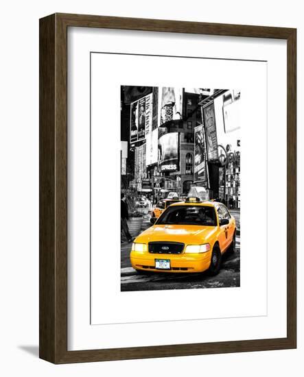 NYC Yellow Taxis / Cabs in Times Square by Night - Manhattan - New York-Philippe Hugonnard-Framed Art Print