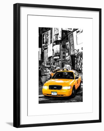 NYC Yellow Taxis / Cabs in Times Square by Night - Manhattan - New York-Philippe Hugonnard-Framed Art Print