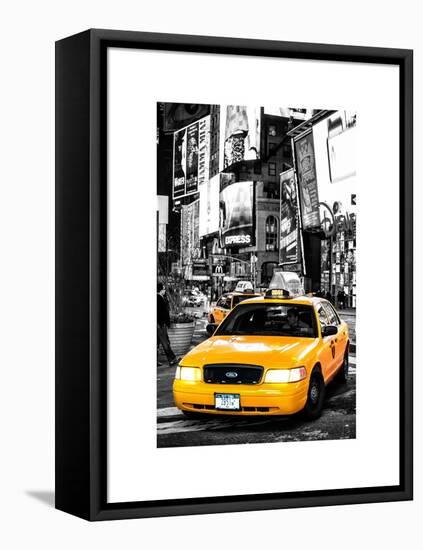 NYC Yellow Taxis / Cabs in Times Square by Night - Manhattan - New York-Philippe Hugonnard-Framed Stretched Canvas