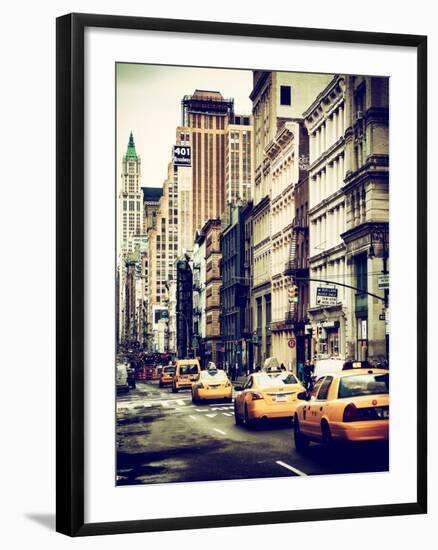 NYC Yellow Taxis / Cabs on Broadway Avenue in Manhattan - New York City - United States-Philippe Hugonnard-Framed Photographic Print