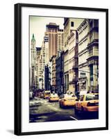NYC Yellow Taxis / Cabs on Broadway Avenue in Manhattan - New York City - United States-Philippe Hugonnard-Framed Photographic Print